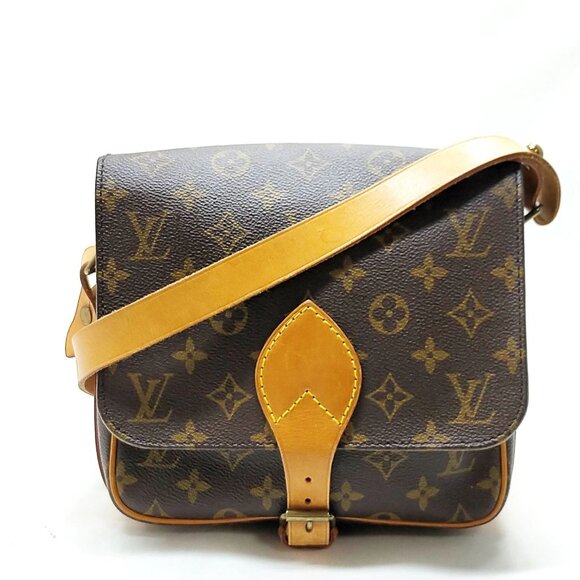 Authentic Louis Vuitton Cartouchiere MM Brown Monogram Shoulder Bag mn630-112725 - Picture 1 of 16